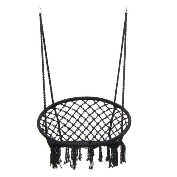 Висящо гнездо Макраме  – Градинска Въжена Люлка – Бяла, Сива и Черна