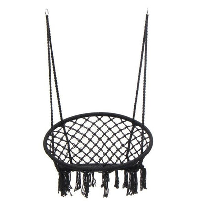 Висящо гнездо Макраме  – Градинска Въжена Люлка – Бяла, Сива и Черна