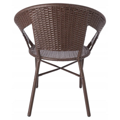 Ратанов Комплект с Маса и Два Стола в Тъмно Кафяво – Стил и Комфорт за Вашата Градина!