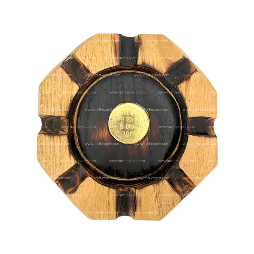 Дървен пепелник за цигари 4 x 15 х 15 см