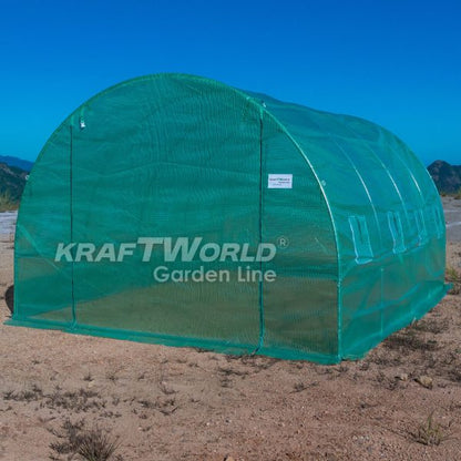 Оранжерия KraftWorld 4×2.5×2м – Парник с усилена конструкция и 8 прозореца, армирано UV покритие