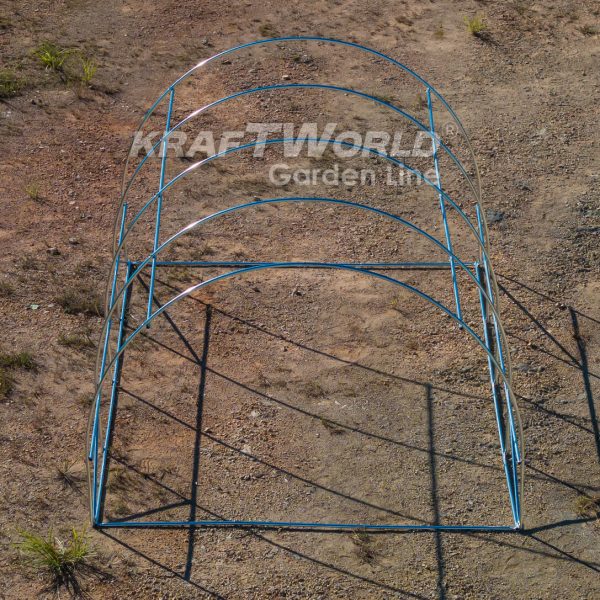 Оранжерия KraftWorld 4×2.5×2м – Парник с усилена конструкция и 8 прозореца, армирано UV покритие