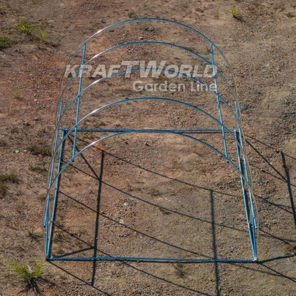 Оранжерия KraftWorld 4×2.5×2м – Парник с усилена конструкция и 8 прозореца, армирано UV покритие