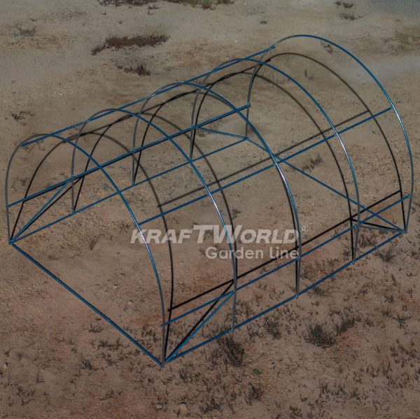 Оранжерия KraftWorld 4×3×2м – Парник с усилена конструкция и 8 прозореца, армирано UV покритие