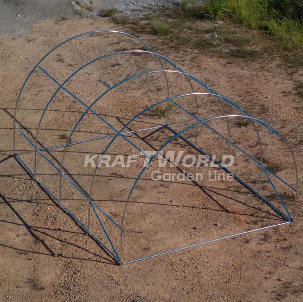 Оранжерия KraftWorld 4×3×2м – Парник с усилена конструкция и 8 прозореца, армирано UV покритие
