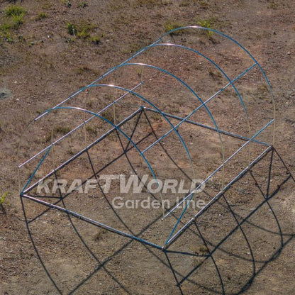 Оранжерия KraftWorld 4×2.5×2м – Парник с усилена конструкция и 8 прозореца, армирано UV покритие
