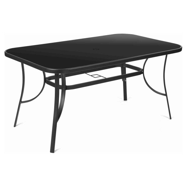 Голяма градинска маса 150×90 см с тъмно темперирано стъкло