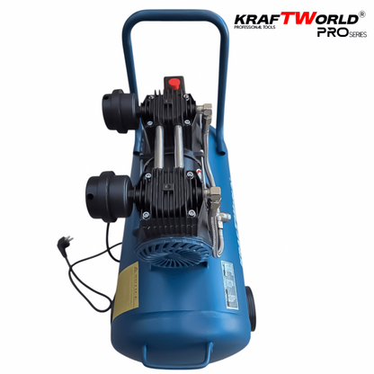 Тих Безмаслен компресор за въздух Kraftworld Pro 50L | 1100W | 0.8MPa