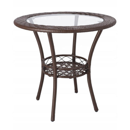 Градински Ратанов Комплект Teresa – Маса и Два Стола – Идеален за Отдих на Открито!