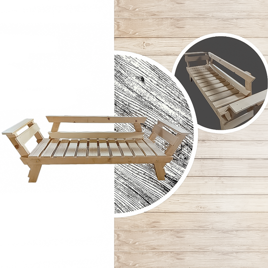Дървен градински триместен диван – масивна конструкция 180×65×45 см