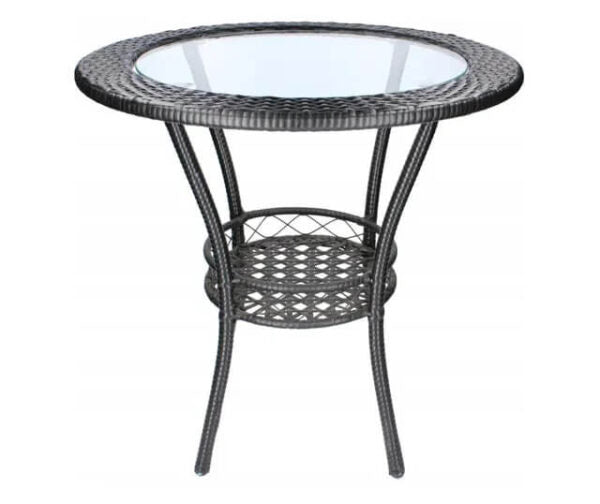 Ратанов Комплект с Маса и Два Стола в Черно – Стил и Комфорт за Вашата Градина!