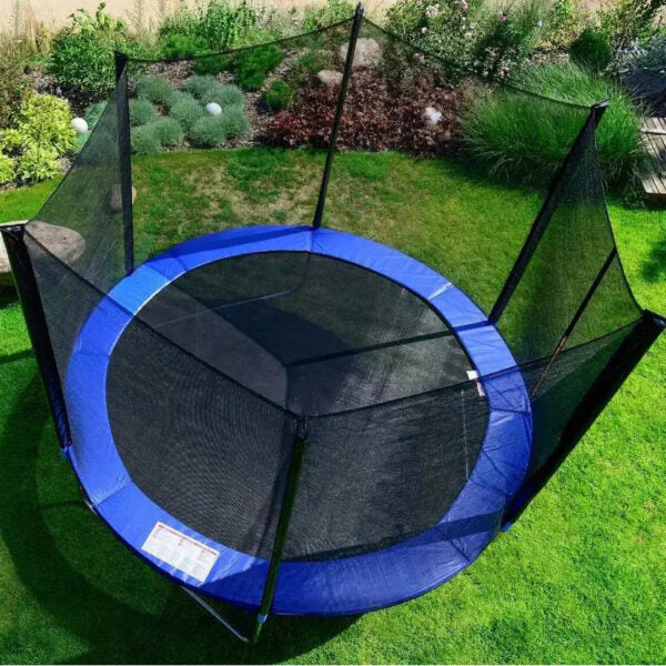 Детски батут с мрежа 244см с ПОДАРЪΚ LED Лампички – Подсилена конструкция и UV защита