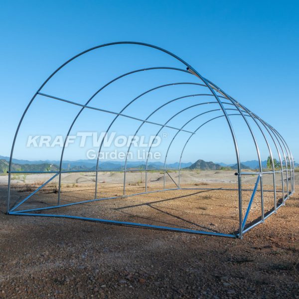 Премиум парник / тунелна оранжерия KraftWorld 6×3×2м – подсилена конструкция,армирано покритие