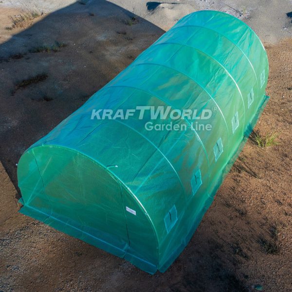 Премиум парник / тунелна оранжерия KraftWorld 6×3×2м – подсилена конструкция,армирано покритие