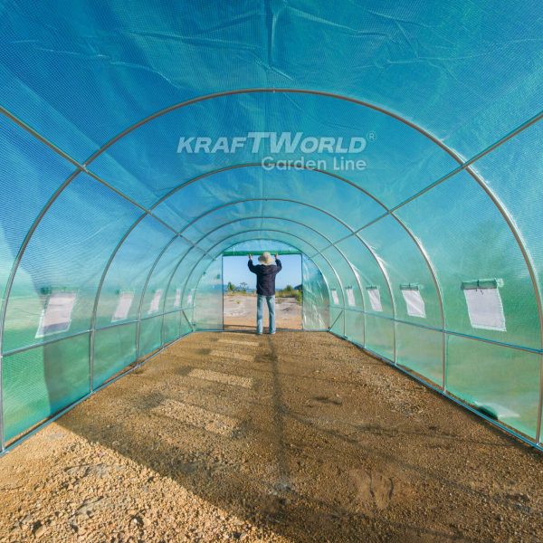 Премиум парник / тунелна оранжерия KraftWorld 6×3×2м – подсилена конструкция,армирано покритие