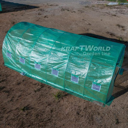 Премиум парник / тунелна оранжерия KraftWorld 6×3×2м – подсилена конструкция,армирано покритие