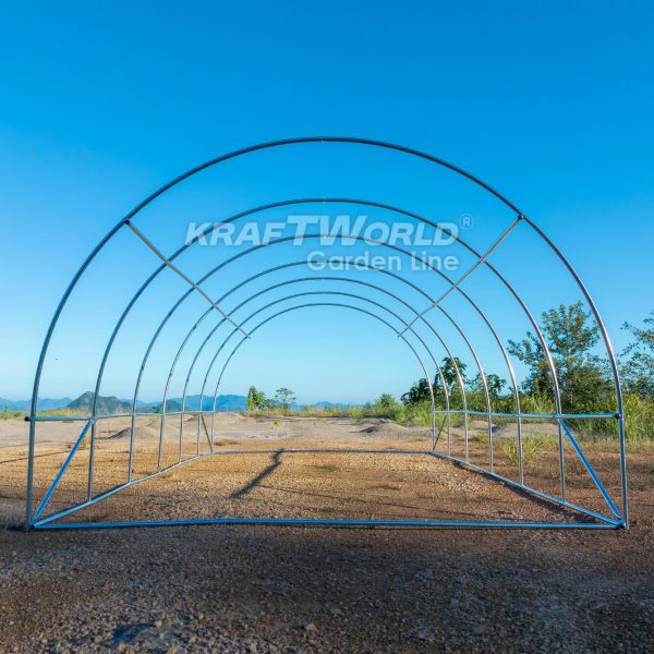 Премиум парник / тунелна оранжерия KraftWorld 6×3×2м – подсилена конструкция,армирано покритие