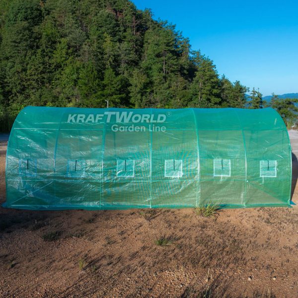 Премиум парник / тунелна оранжерия KraftWorld 6×3×2м – подсилена конструкция,армирано покритие