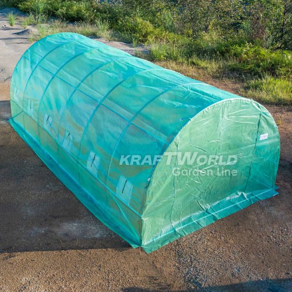 Премиум парник / тунелна оранжерия KraftWorld 6×3×2м – подсилена конструкция,армирано покритие