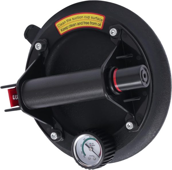 Комплект 2× Вендуза с Манометър Ø200 мм KraftWorld – Вакуумна Помпа за Плочки и Стъкло, 130 кг