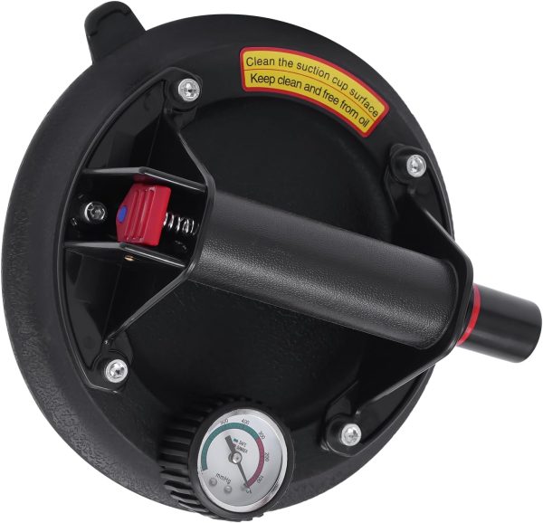 Комплект 2× Вендуза с Манометър Ø200 мм KraftWorld – Вакуумна Помпа за Плочки и Стъкло, 130 кг