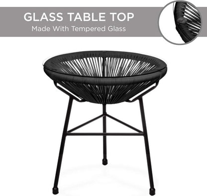 Дизайнерска маса Acapulco – метална конструкция и стъклен плот