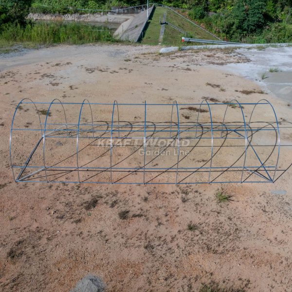 Премиум тунелна оранжерия/парник KraftWorld 8×3×2м – 16 прозореца, стоманена конструкция,армирано покритие