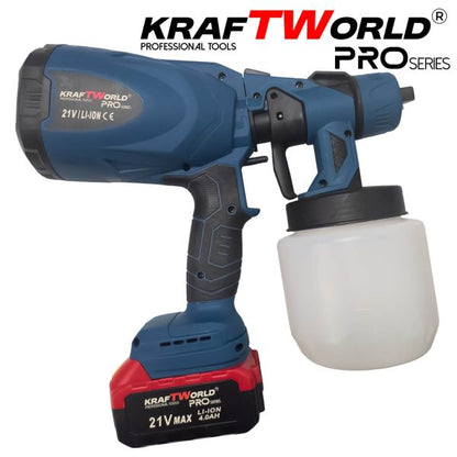 Акумулаторен пистолет за боядисване KraftWorld 21V 800 мл