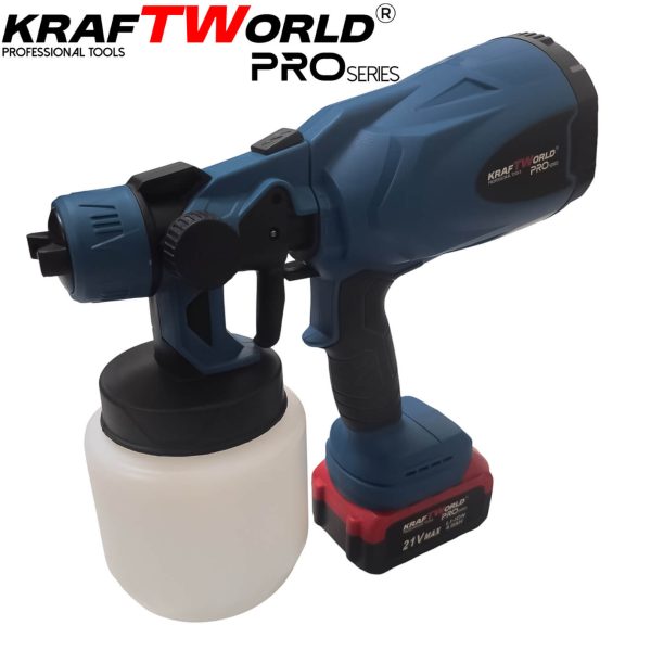 Акумулаторен пистолет за боядисване KraftWorld 21V 800 мл
