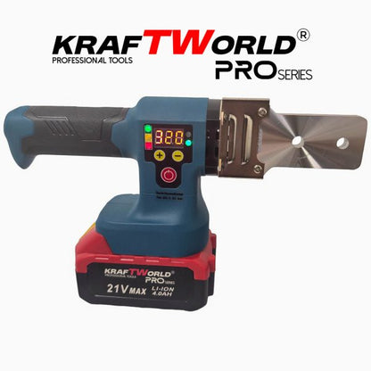 Акумулаторен поялник / лепачка за ППР тръби KraftWorld 21V с дисплей