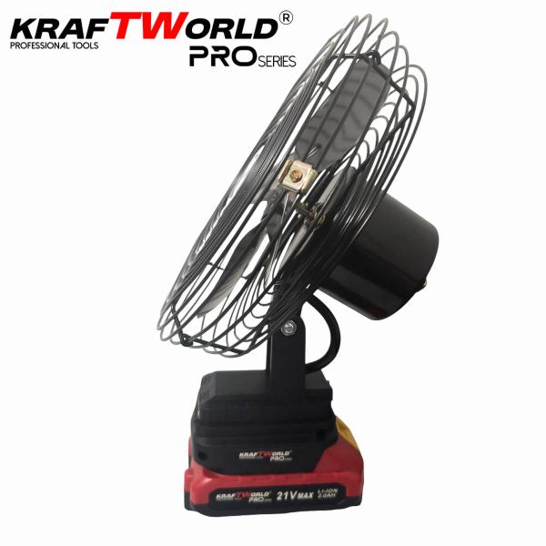 Акумулаторен Преносим вентилатор KraftWorld PRO 21V с 2 батерии 4Ah