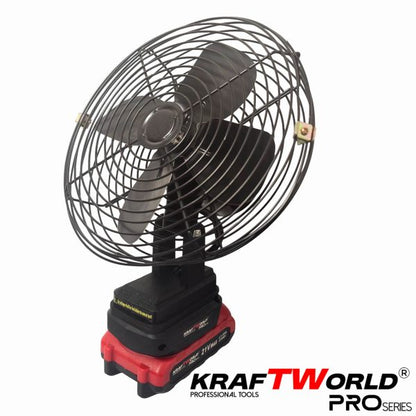 Акумулаторен Преносим вентилатор KraftWorld PRO 21V с 2 батерии 4Ah