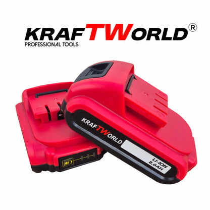 Акумулаторен Ударен Винтоверт KraftWorld с 2 Батерии + 111 Части Инструменти в Куфар