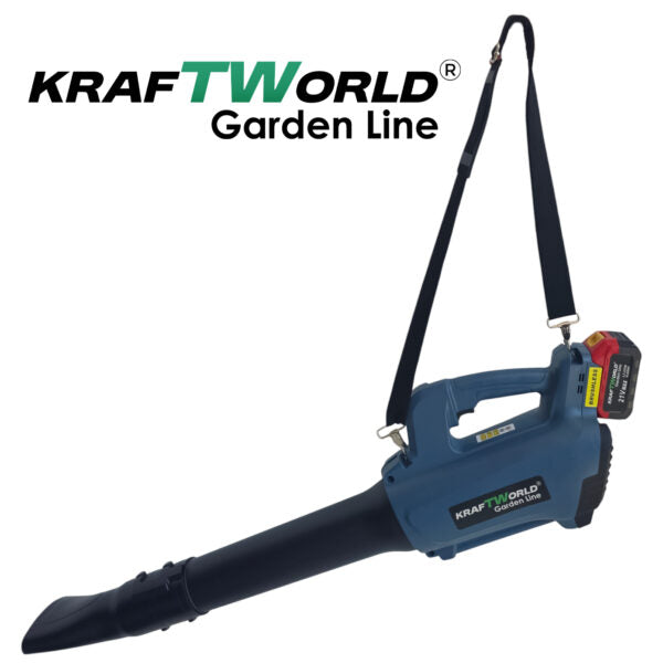 Акумулаторна духалка за листа KraftWorld 21V, 2×4Ah батерии