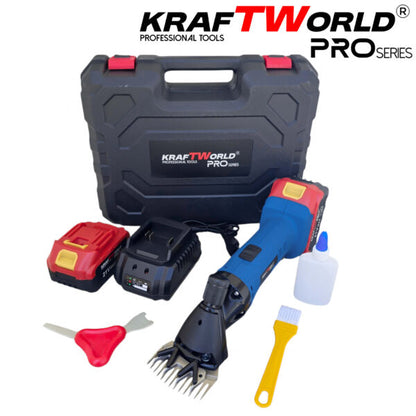 Акумулаторна машинка за подстригване на животни KraftWorld с 2 батерии
