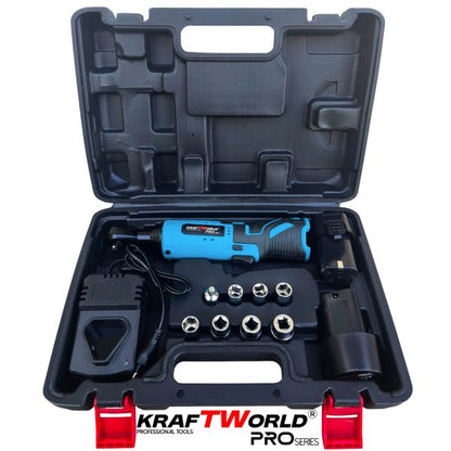 Акумулаторна ударна тресчотка 3/8″ 68Nm KraftWorld с 2 батерии12V