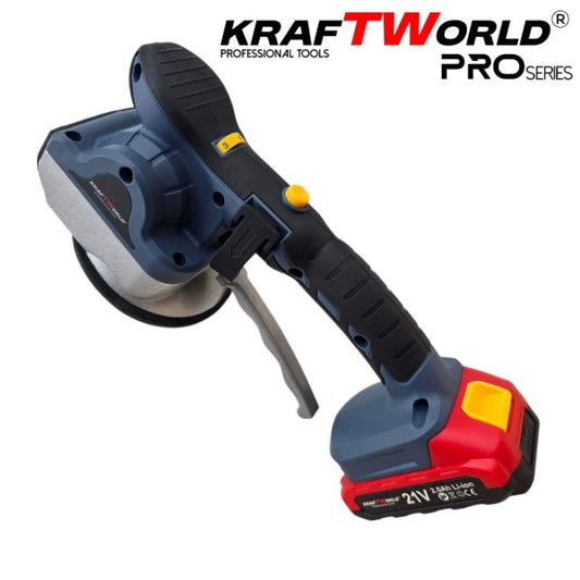Акумулаторна вендуза за плочки KraftWorld 21V 2Ah вибрираща до 75кг