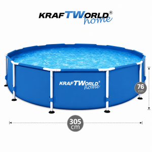Кръгъл басейн KraftWorld SteelMax 305 см с филтърна помпа