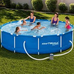Кръгъл басейн KraftWorld SteelMax 305 см с филтърна помпа