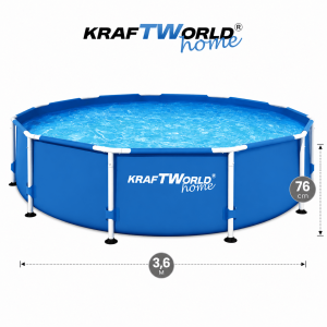 Басейн с метална рамка KraftWorld SteelMax 360×76 см