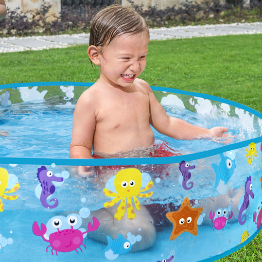 Детски кръгъл басейн Bestway 55028 Fill-N-Fun 122×25 см – твърди стени