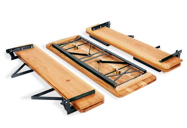 Градински бирен комплект Бавария Lux – маса и пейки с облегалки