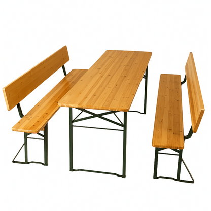 Градински бирен комплект Бавария Lux – маса и пейки с облегалки