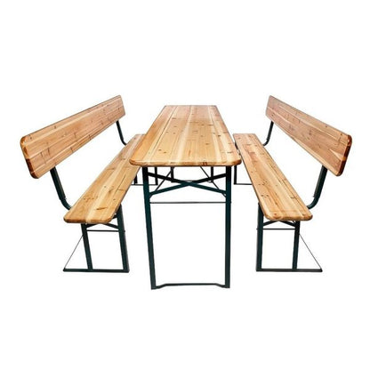 Градински бирен комплект Бавария Lux – маса и пейки с облегалки