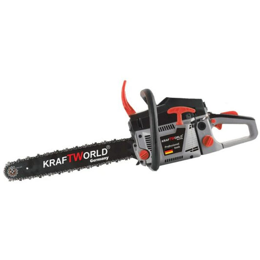 Резачка за Дърва KraftWorld Бензинов Трион с EasyOn Система и Спирачка за Безопасност