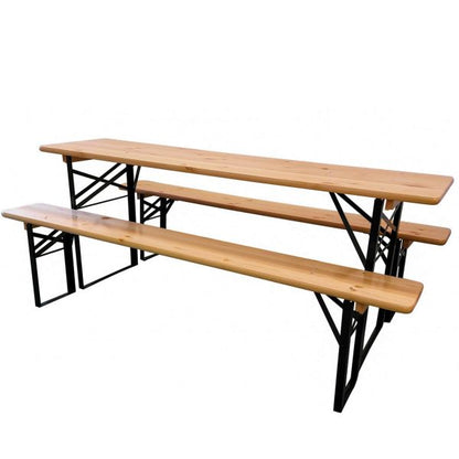 Бирен сет Бавария – градинска маса и 2 пейки, сгъваем комплект