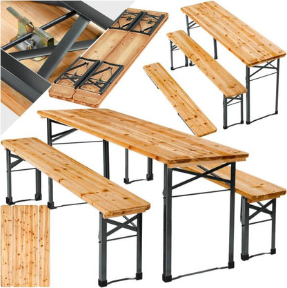 Бирен сет Бавария – градинска маса и 2 пейки, сгъваем комплект