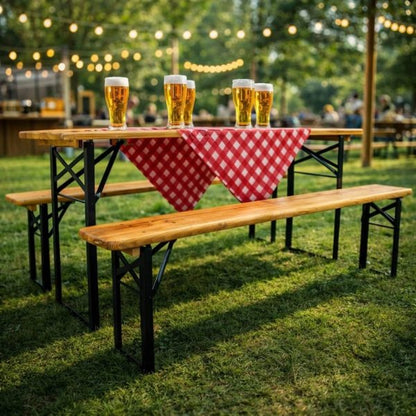 Бирен сет Бавария – градинска маса и 2 пейки, сгъваем комплект