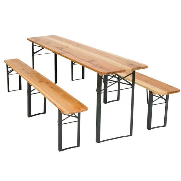 Бирен сет Бавария – градинска маса и 2 пейки, сгъваем комплект