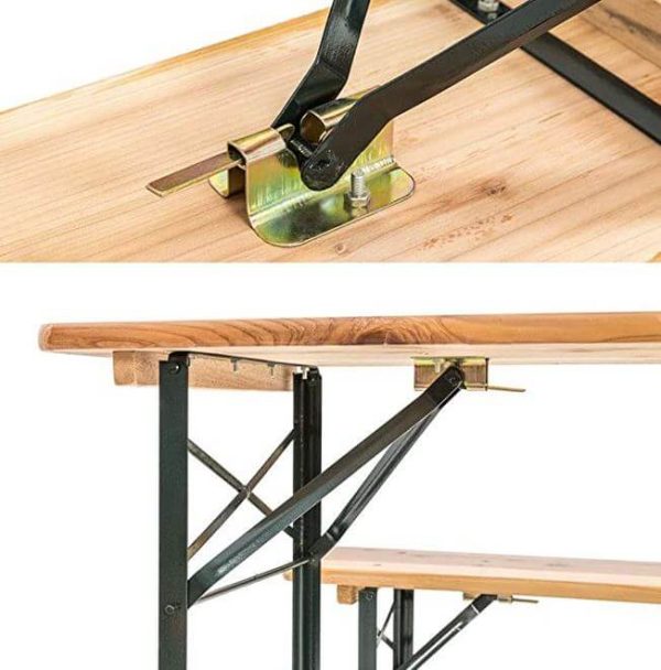 Бирен сет Бавария – градинска маса и 2 пейки, сгъваем комплект